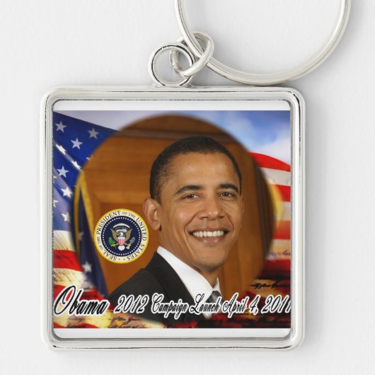 オバマ大統領2012年のキャンペーン開始 キーホルダー (正面)