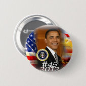 オバマ大統領2012年のキャンペーン開始 缶バッジ (正面&裏面)