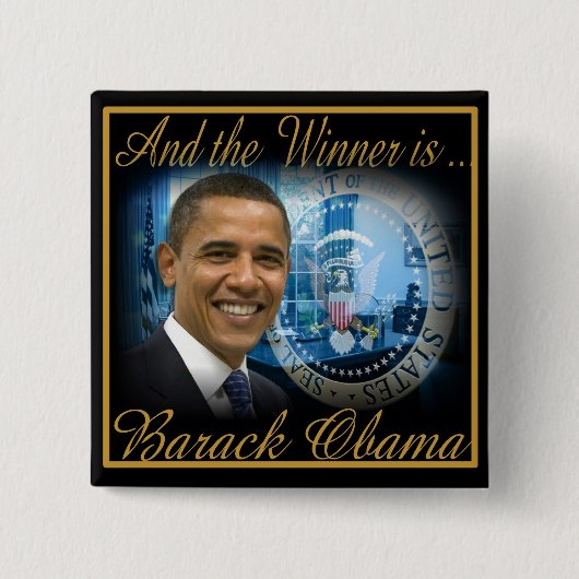 オバマ大統領2012年再選 缶バッジ (正面)
