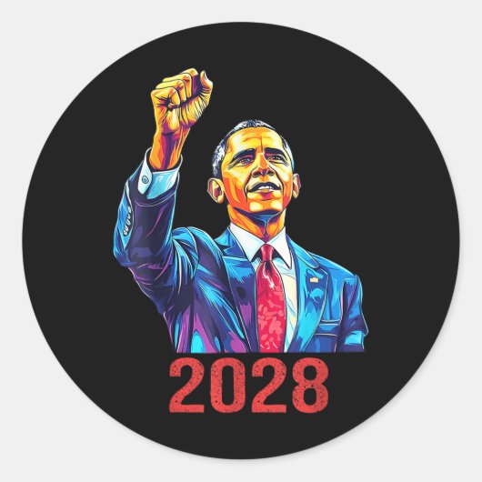 オバマ大統領2028オバマ2028 4 ラウンドシール (正面)