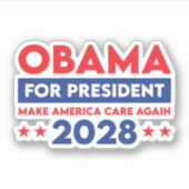 オバマ大統領2028年に再びアメリカを気に作る シール (正面)