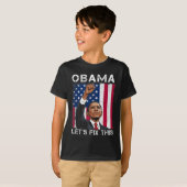 オバマ大統領2028米国国旗オバマ2028 Tシャツ (正面フル)