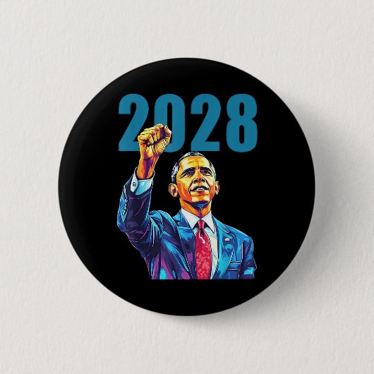 オバマ大統領2028 Aの第48代大統領 缶バッジ (正面)