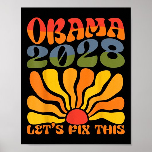 オバマ大統領2028 Obama 2028 Flower Boho Ra ポスター (正面)