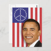 オバマ大統領 ピース バナー ポストカード (正面/裏面)