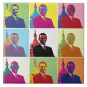 オバマ大統領 ポップアート タイル (正面)