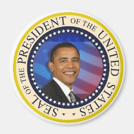 オバマ大統領Keepsake Large 3" マグネット (正面)