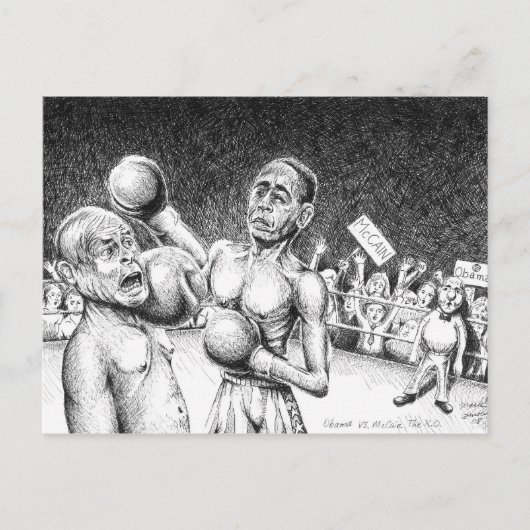 オバマ対マケイン、K.O. ポストカード (正面)