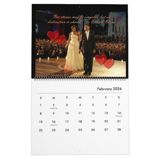 オバマ引用文2016年カレンダー カレンダー (2月 2026)