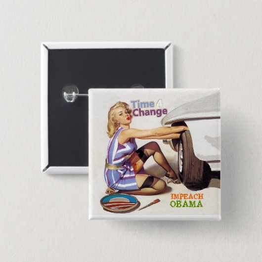 オバマ弾劾 缶バッジ (正面&裏面)