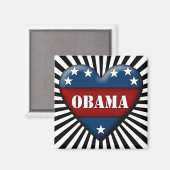 オバマ愛国的ハート マグネット (正面/裏面)