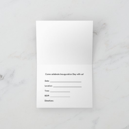 オバマ招待状就任パーティーウアハウス 招待状 (内部)