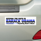 オバマ支持の大統領 バンパーステッカー (車上)