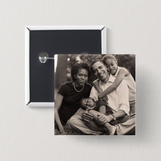 オバマ最初家族 缶バッジ (正面&裏面)