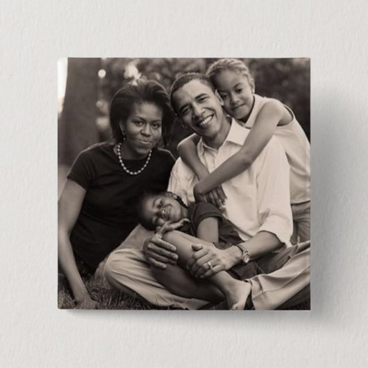 オバマ最初家族 缶バッジ (正面)