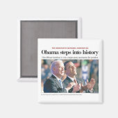 オバマ氏が歴史の磁石に踏み込む マグネット (正面/裏面)