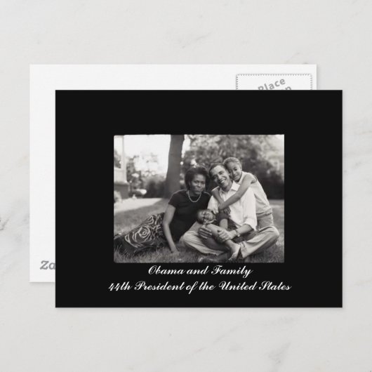 オバマ氏と家族の第44代大統領 ポストカード (正面/裏面)