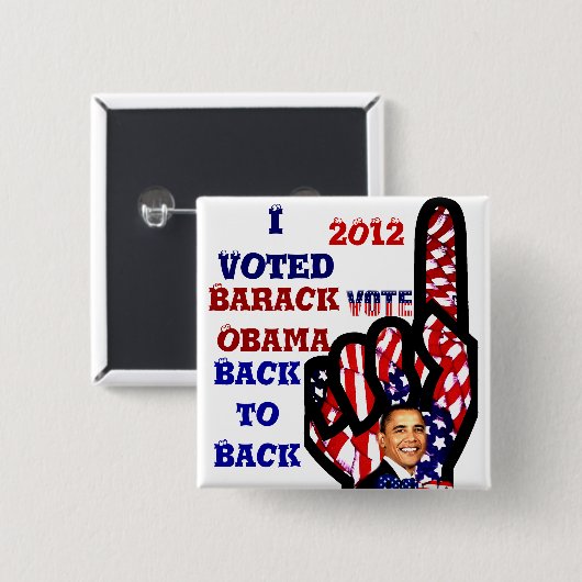 オバマ氏に投票#2、後ろに戻る 缶バッジ (正面&裏面)