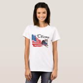 オバマ氏の愛国的なアメリカン・タビー猫 Tシャツ (正面フル)