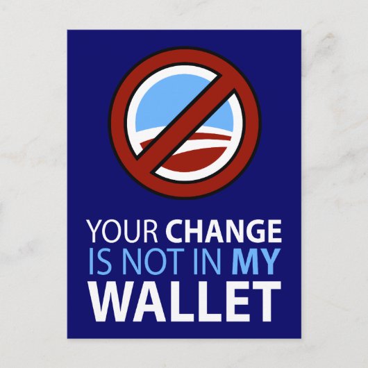 オバマ氏は言いません。お釣りは私の財布 ポストカード (正面)