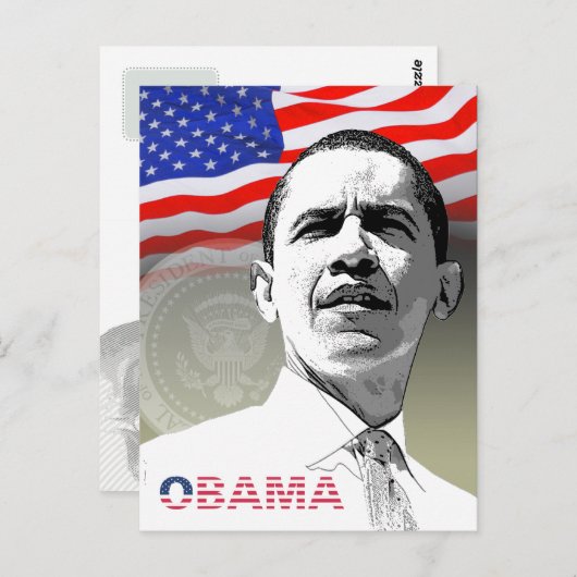 オバマ氏 – ごあいさつ – はがき – テンプレート (正面/裏面)