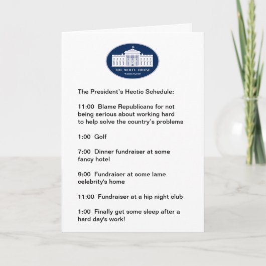 オバマ氏 – ゴルファー/資金調達パーティー カード (正面)