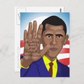 オバマ氏，テレプロンプターで貿易 ポストカード (正面/裏面)