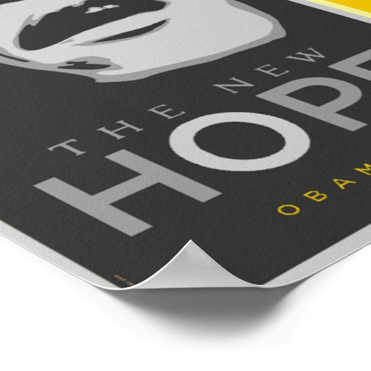 オバマ氏 – 新しい希望の黒と金ゴールドのポスター ポスター (角)