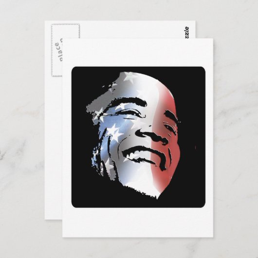 オバマ氏:星と縞 ポストカード (正面/裏面)