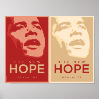 オバマ氏 – The New Hope Red & Tan Poster ポスター