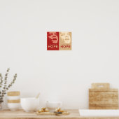 オバマ氏 – The New Hope Red & Tan Poster ポスター (キッチン)