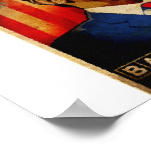 オバマ水信じ色の変化絵画 ポスター (角)