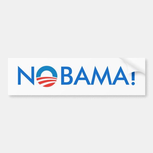 オバマ無し- NOBAMA! バンパーステッカー (正面)