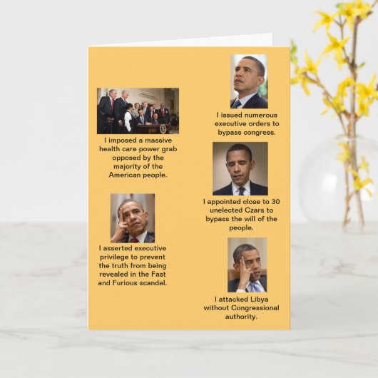 オバマ独裁者 カード (黄色い花)