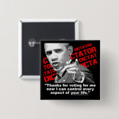 オバマ独裁者 缶バッジ (正面&裏面)