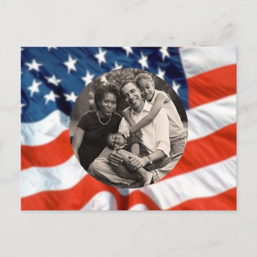 オバマ米大統領の家族初の写真 ポストカード (正面)