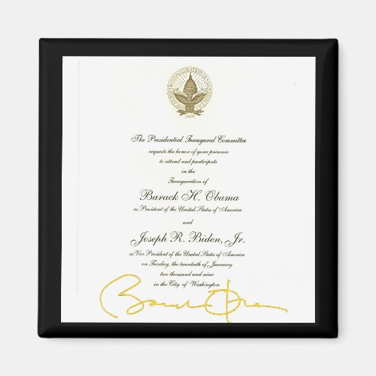 オバマ署名の公式招待 マグネット (正面)