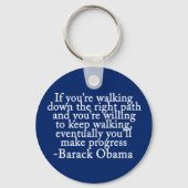 オバマ進行感動的勇気付けられる引用文 キーホルダー (正面)