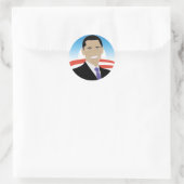 オバマ08ステッカー ラウンドシール (バッグ)