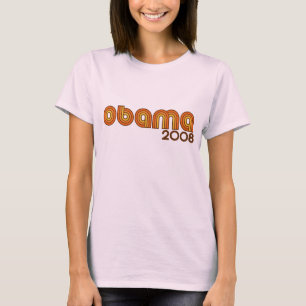 オバマ2008のレトロ- Tシャツ