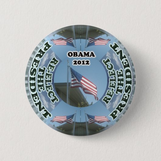 オバマ2012は大統領を再選しますButton 缶バッジ (正面)