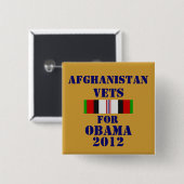 オバマ2012年のためのアフガニスタンの獣医 缶バッジ (正面&裏面)