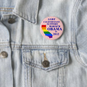 オバマ2012年のためのLGBTのカリフォルニア住民 缶バッジ (インサイチュ)