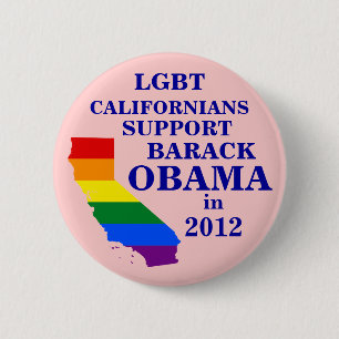 オバマ2012年のためのLGBTのカリフォルニア住民 缶バッジ