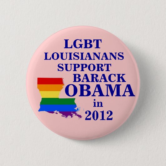 オバマ2012年のためのLGBTのLouisianans 缶バッジ (正面)