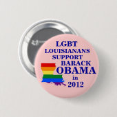 オバマ2012年のためのLGBTのLouisianans 缶バッジ (正面&裏面)