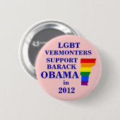 オバマ2012年のためのLGBTのVermonters 缶バッジ (正面&裏面)