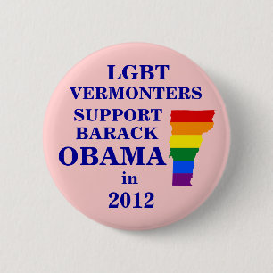 オバマ2012年のためのLGBTのVermonters 缶バッジ