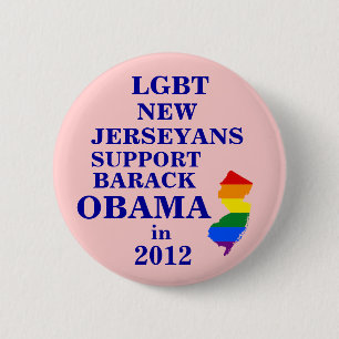 オバマ2012年のためのLGBT新しいJerseyans 缶バッジ
