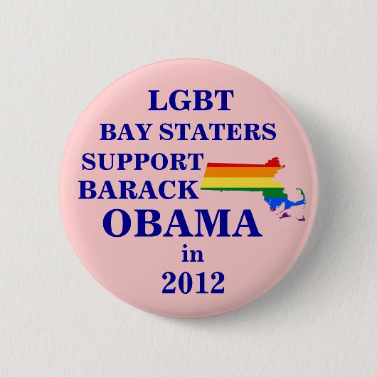 オバマ2012年のためのLGBT湾Staters 缶バッジ (正面)